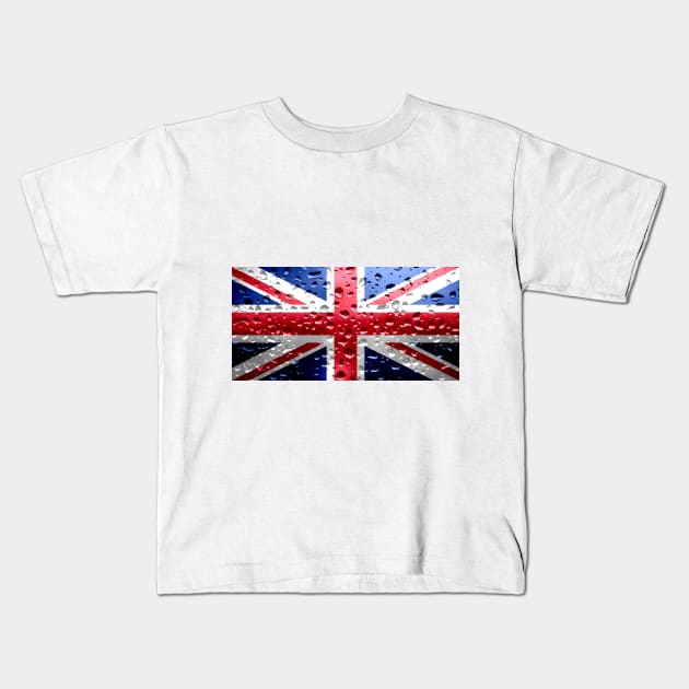 Flag of the United Kingdom - Raindrops Kids T-Shirt by DrPen